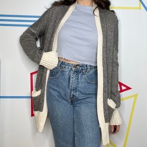 Talula Black and White Knit Cardigan